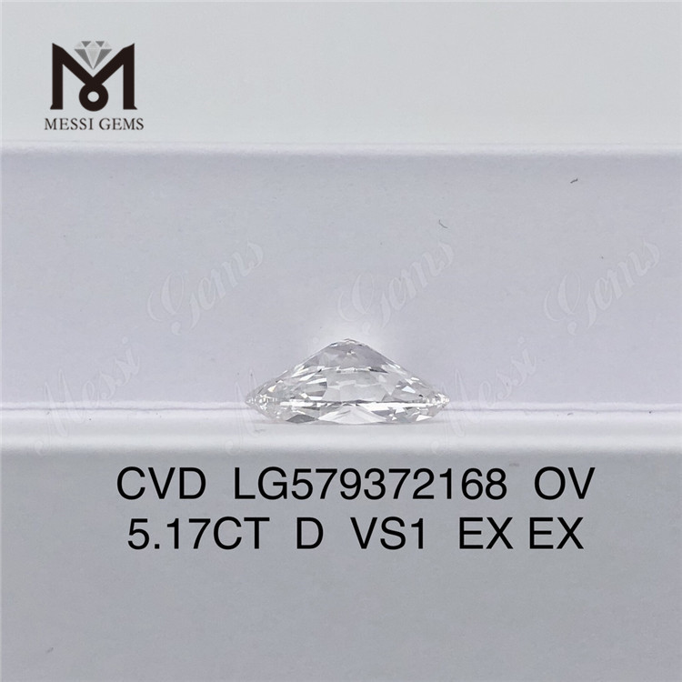 5.17CT OV D VS1 EX EX diamants synthétiques bon marché CVD LG579372168