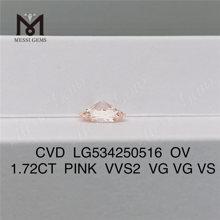 1.72ct rose vvs cvd diamant forme ovale diamant de laboratoire prix pas cher