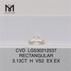 Diamants synthétiques en vrac RECTANGULAIRES 3.13CT H cvd vs2 Lab Diamond IGI