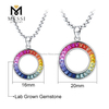 Bijoux de mode arc-en-ciel vide cercle Lab Grown collier de diamants pour les femmes