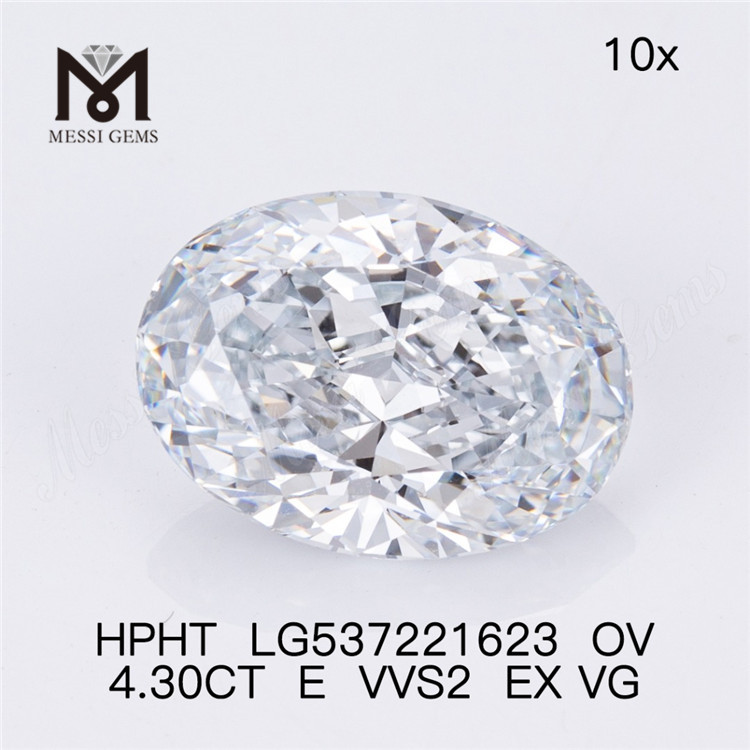 4.30ct vvs blanc acheter des diamants de laboratoire E couleur ovale hpht diamant de laboratoire en vrac