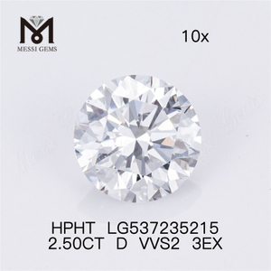 2.5CT D VVS HPHT diamants forme ronde diamant HPHT en vrac prix de gros