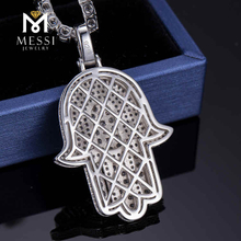 Moissanite Diamond Iced Out Hip Hop Pendentif glacé chaîne pour homme