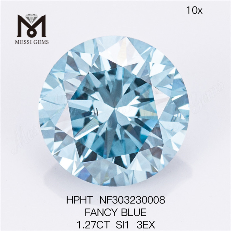 1.27ct si1 3ex diamants de couleur bleu fantaisie cultivés en laboratoire hpht NF303230008