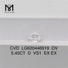 5.45CT D VS1 CVD OV diamants fabriqués en gros 丨 Messigems LG620446919 