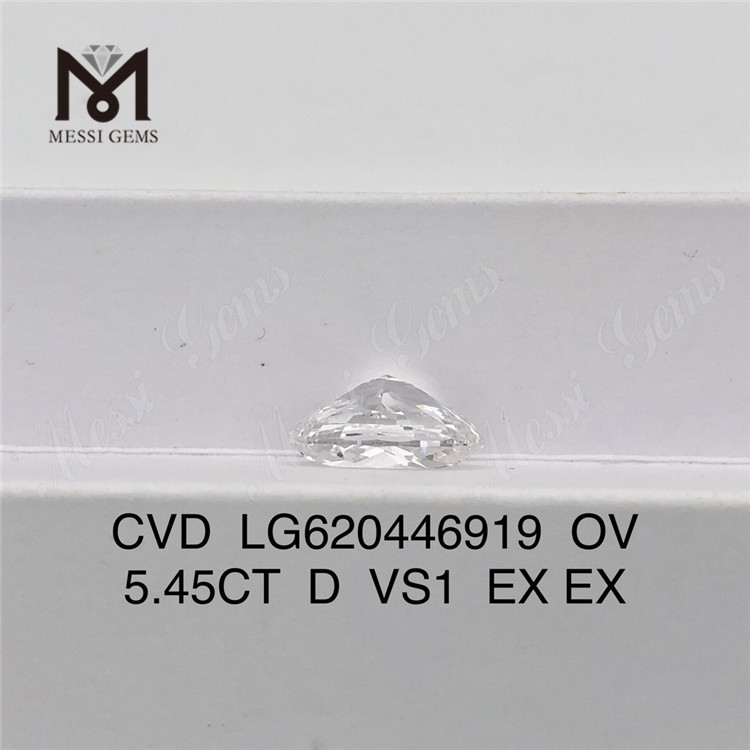 5.45CT D VS1 CVD OV diamants fabriqués en gros 丨 Messigems LG620446919 