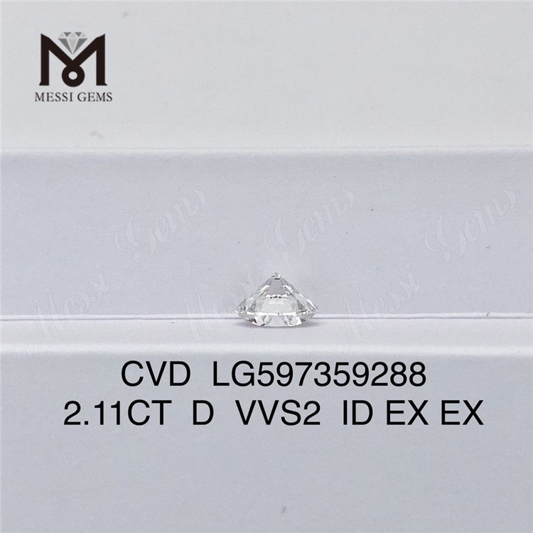 2.11CT D VVS2 IDEAL Diamant cultivé en laboratoire Cvd LG597359288 