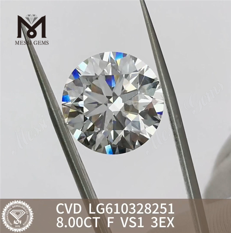 8.00CT F VS1 3EX diamant cvd Chine CVD IGI certifié Sparkle 丨 Messigems LG610328251