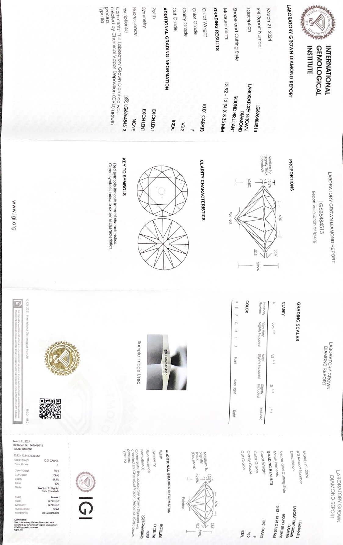 diamants certifiés cvd igi à vendre
