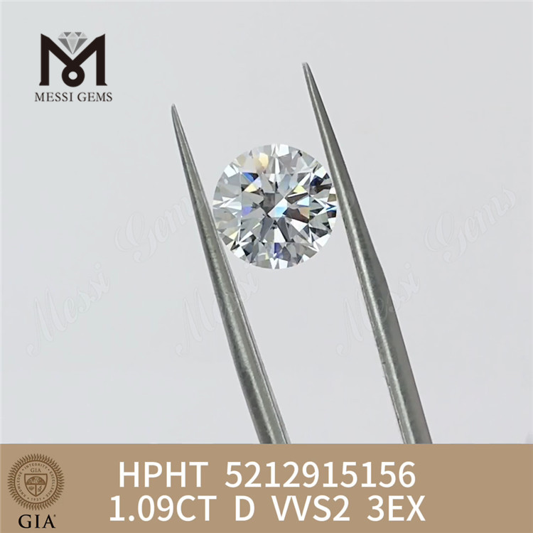 1.09CT D VVS2 3EX HPHT GIA fabriqué en diamants non extraits 5212915156丨Messigems 