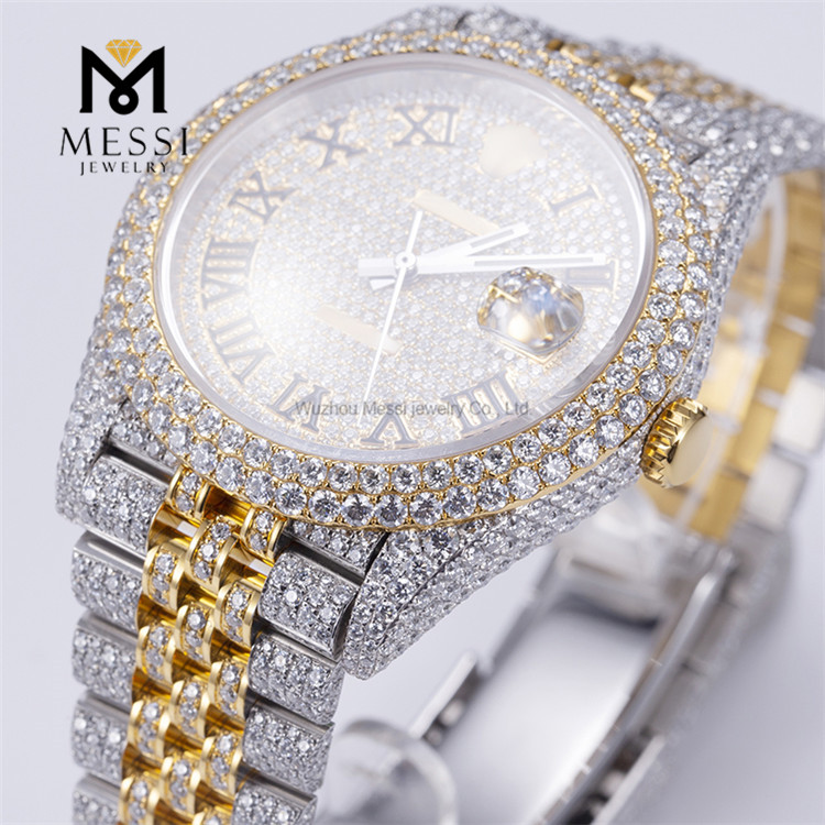 Testeur de passe de montre Hip Hop en diamant Moissanite certifié VVS glacé personnalisé
