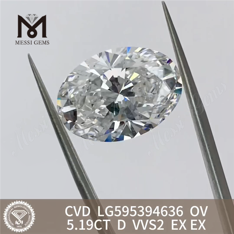 5.19CT D VVS2 EX EX OV CVD 5ct CVD Diamant LG595394636