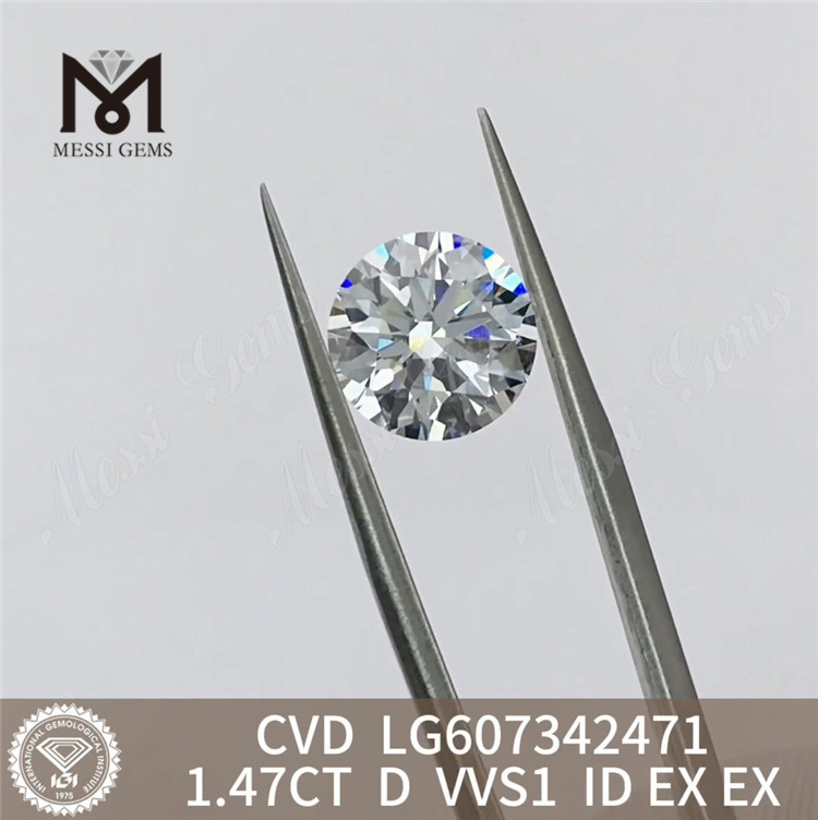 Diamant cvd 1,47 CT D VVS1 1 carat Diamants cultivés en laboratoire Artisanat Élégance 丨 Messigems LG607342471