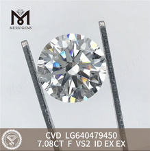 7.08CT F VS2 ID grand laboratoire créé diamants CVD LG640479450 丨 Messigems 