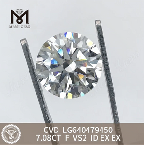 7.08CT F VS2 ID grand laboratoire créé diamants CVD LG640479450 丨 Messigems 