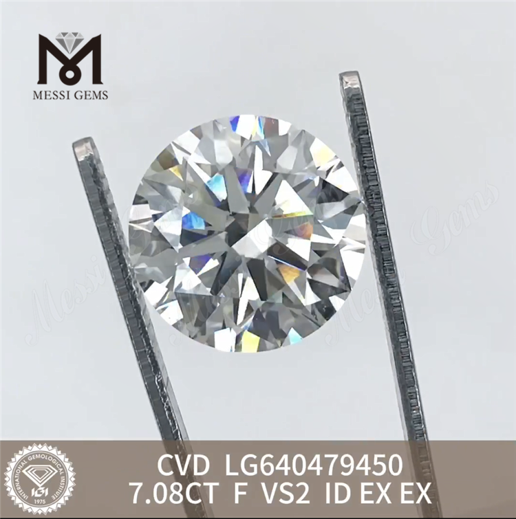 7.08CT F VS2 ID grand laboratoire créé diamants CVD LG640479450 丨 Messigems 