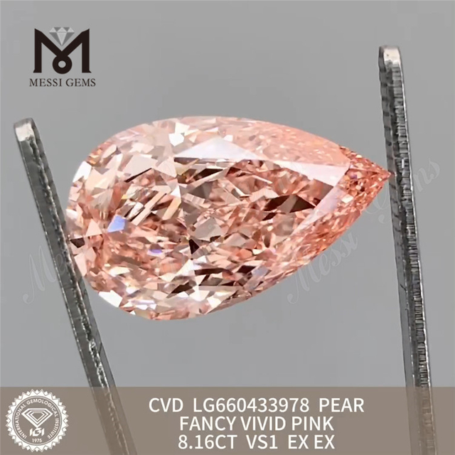 8.16ct Fancy vif rose vs1 cvd poire fabriqué non extrait les diamants lg660433978 