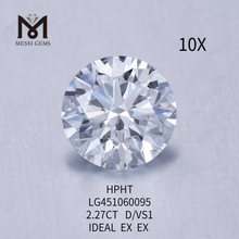2,27 carats D VS1 IDEL Cut Grade Round CVD diamant cultivé en laboratoire
