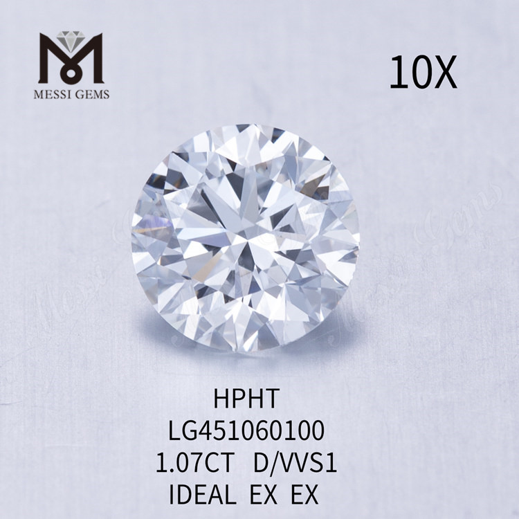 1,07 carat D VVS2 diamants ronds BRILLIANT IDEAL Cut Grade lab HPHT