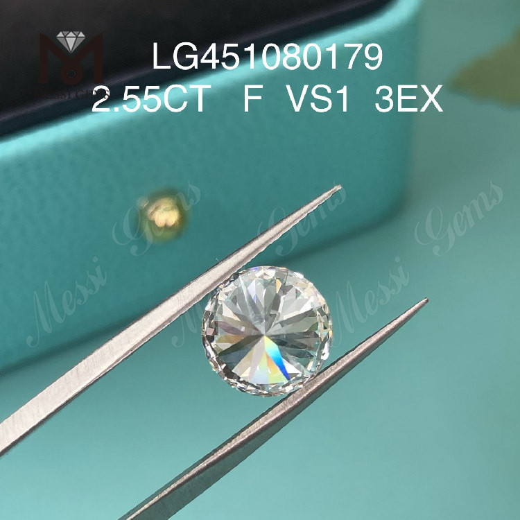 2.55 ct F VS1 3EX Cut Round diamants cultivés en laboratoire au meilleur prix