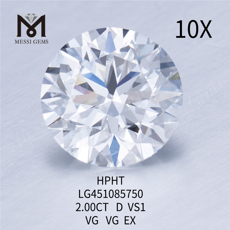 Diamants synthétiques en vrac 2ct D VS Diamants de laboratoire ronds HTHP