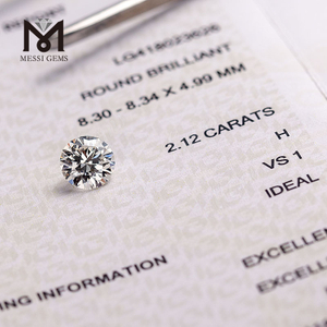 2.12ct H / VS1 3EX IGI certificat diamant synthétique pour la fabrication de diamants cultivés en laboratoire en gros d'usine de bagues 