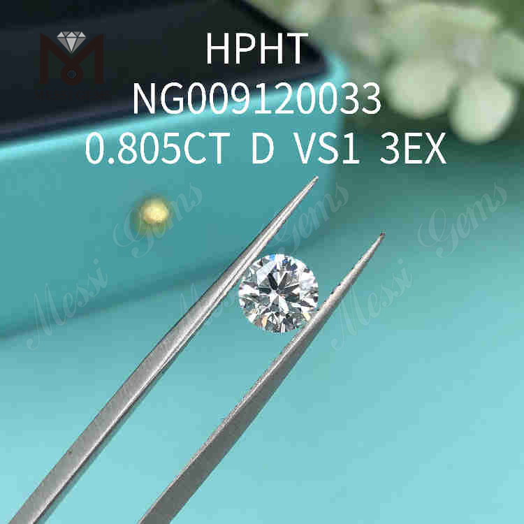 0.805carat D VS1 diamant rond blanc fabriqué en laboratoire 3EX diamants synthétiques en vrac