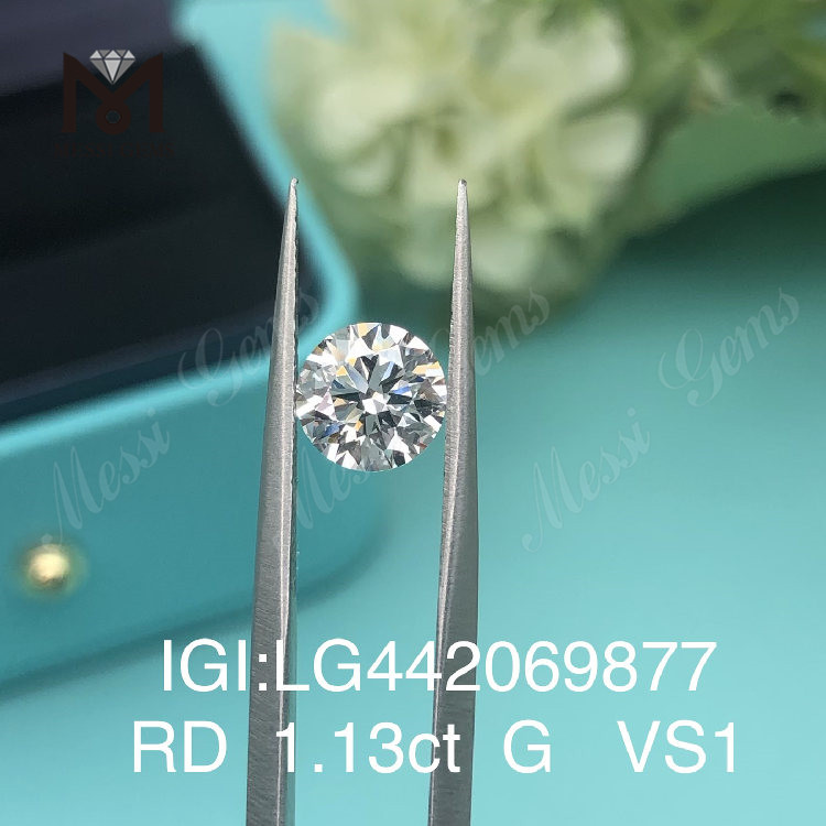 Diamants synthétiques ronds BRILLIANT IDEAL 2EX de 1,13 carat G VS1