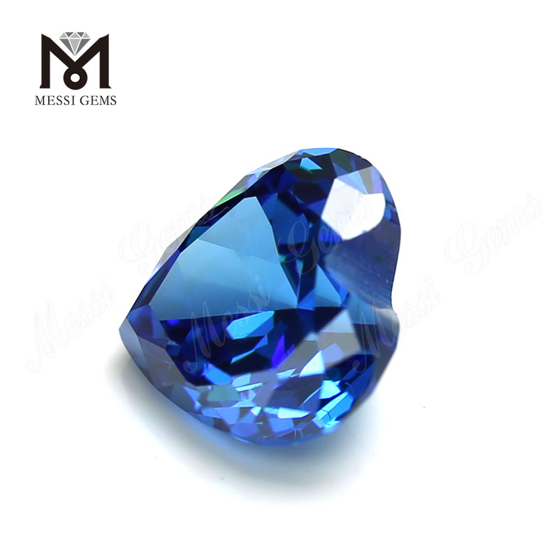 Forme de coeur de haute qualité 9x9mm topaze bleue CZ prix de la pierre de zircone cubique