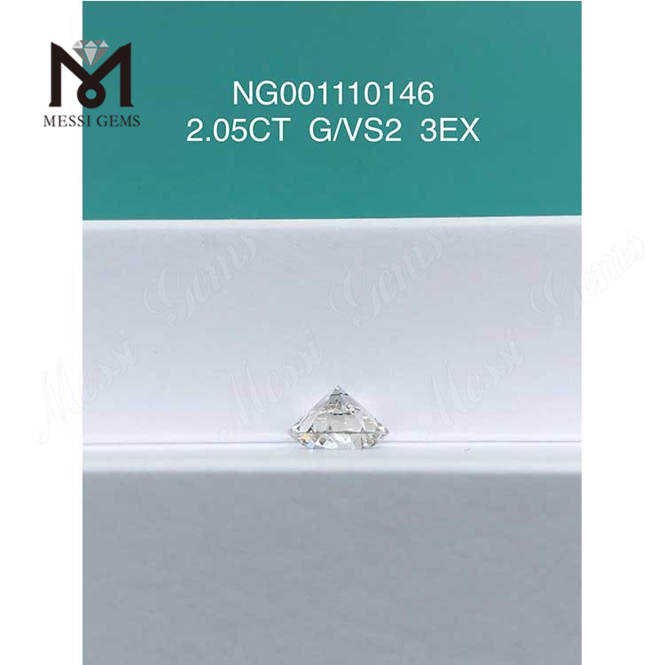 2.05ct G Round VS2 EX Cut Grade meilleurs diamants cultivés en laboratoire en ligne