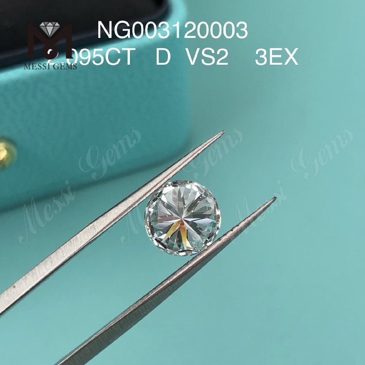 2.095ct D VS2 EX Cut Grade Round diamant cvd en gros