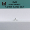 1.24 carat F VS2 Rond BRILLIANT IDEAL diamants faits à la main