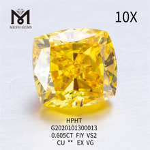 0.605ct FIY CU EX diamant cultivé en laboratoire VS2 VG