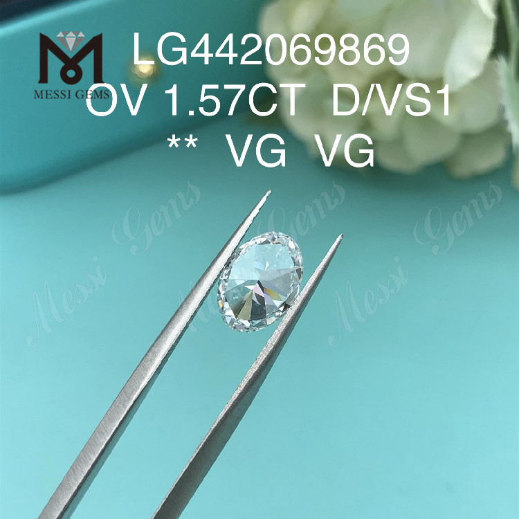 Prix ​​du diamant de laboratoire OVAL D VS1 de 1,57 ct par carat
