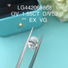 1,55 carat OVAL BRILLIANT D diamant cultivé en laboratoire 1,5 carat