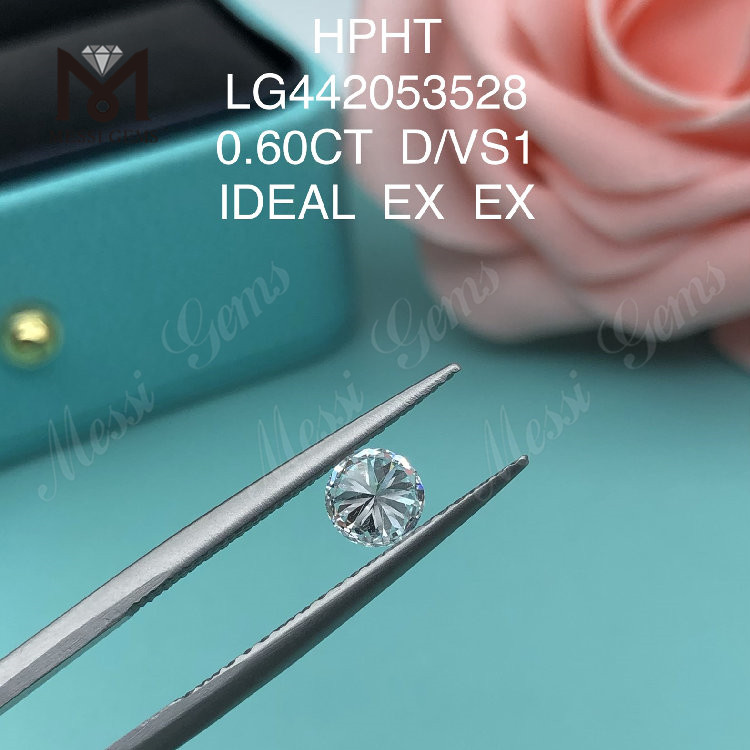 0,60 carat D VS1 Diamants de laboratoire ronds taille BRILLANT IDEL
