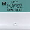 1.02 carat D VS1 Diamants ronds certifiés en laboratoire IDEAL