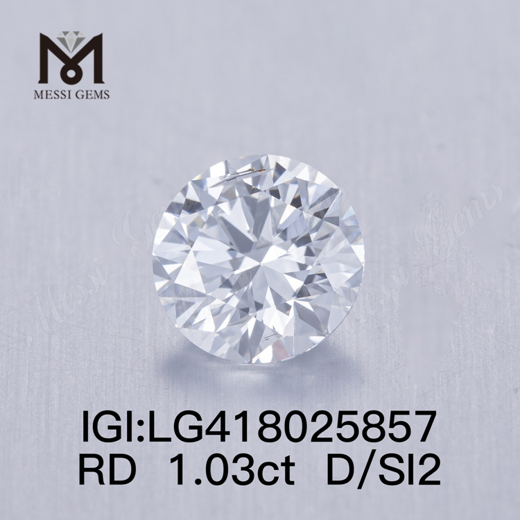 1.03CT D/SI2 diamants ronds cultivés en laboratoire VG