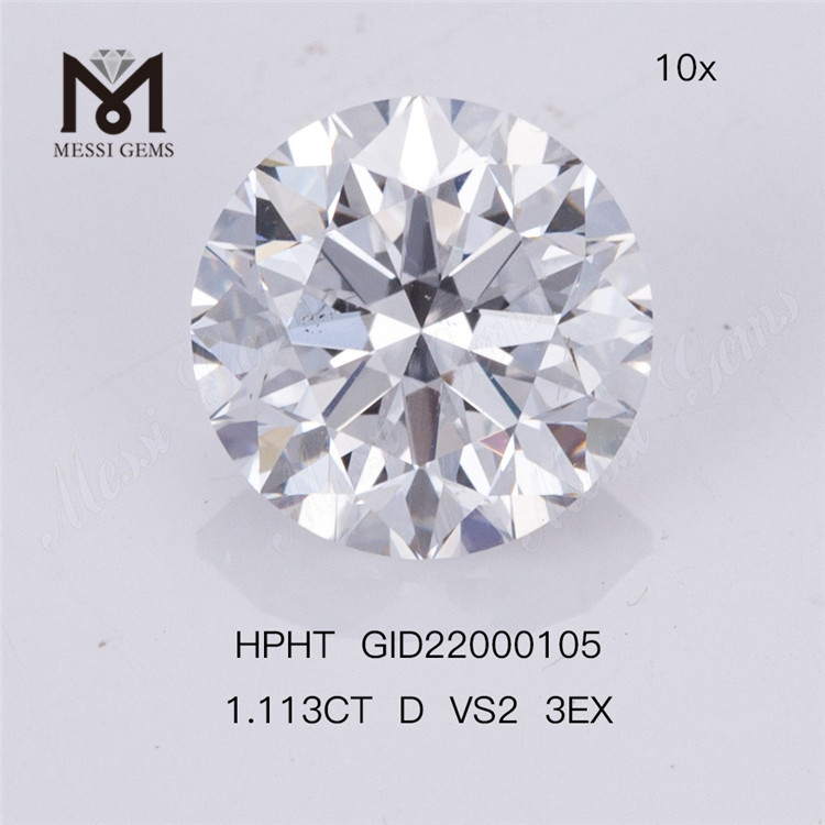1.113ct HPHT Diamond D VS2 3EX Prix Par Carat Diamant Synthétique