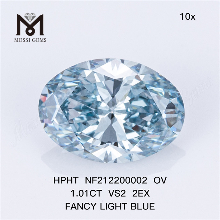 NF212200002 OV 1.01CT VS2 2EX FANTAISIE BLEU CLAIR diamant de laboratoire HPHT