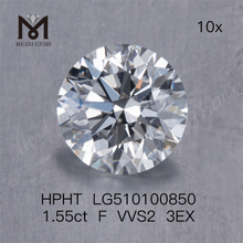 1.55ct F vvs diamant de laboratoire lâche rond 3EX diamant de laboratoire HPHT prix de gros