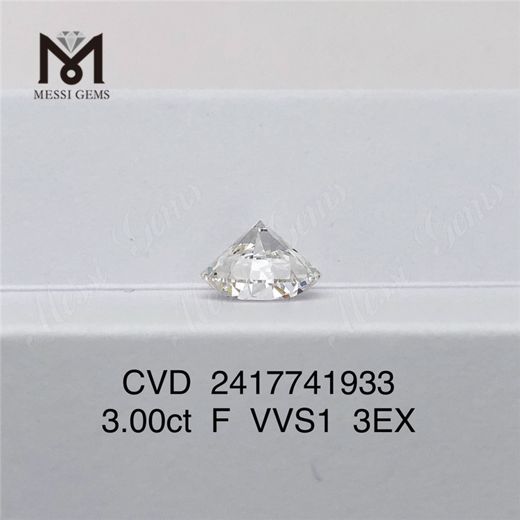 Diamant de laboratoire 3CT F 3EX forme ronde cvd diamant cultivé en laboratoire en vente