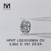 2.26CT hpht diamant cultivé en laboratoire F ov prix de gros du diamant de laboratoire