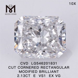 2.13CT E VS diamants en vrac en gros EX VG RECTANGULAIRE cvd diamants à vendre
