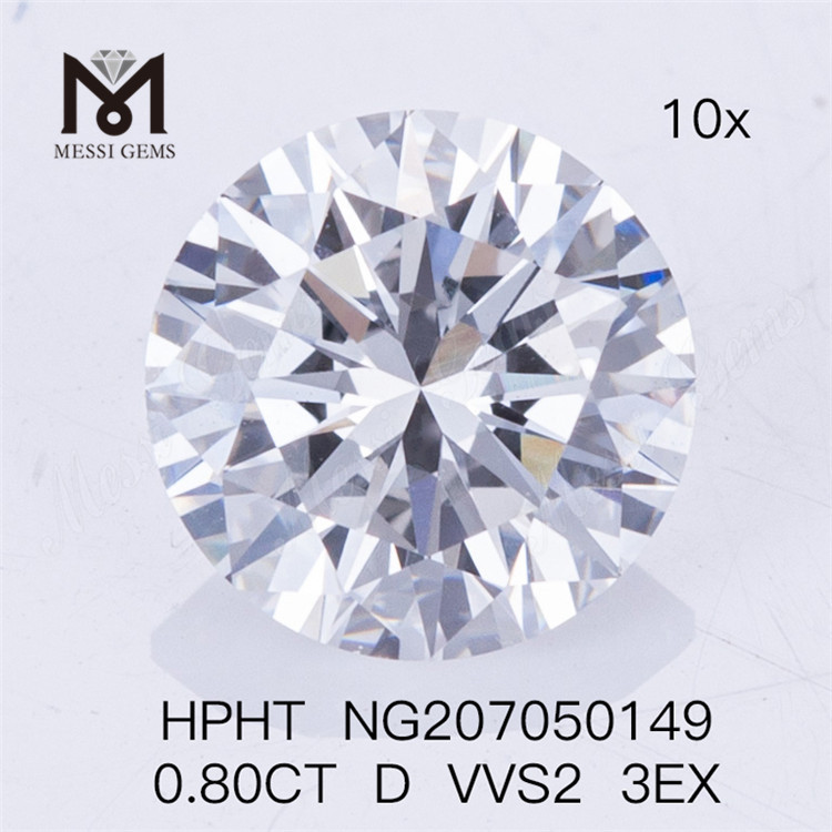 Diamant synthétique HPHT 0.80CT D VVS2 3EX diamants de laboratoire 
