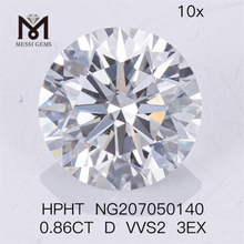 0.86CT Loose HPHT Diamond D VVS2 3EX Diamants de laboratoire 