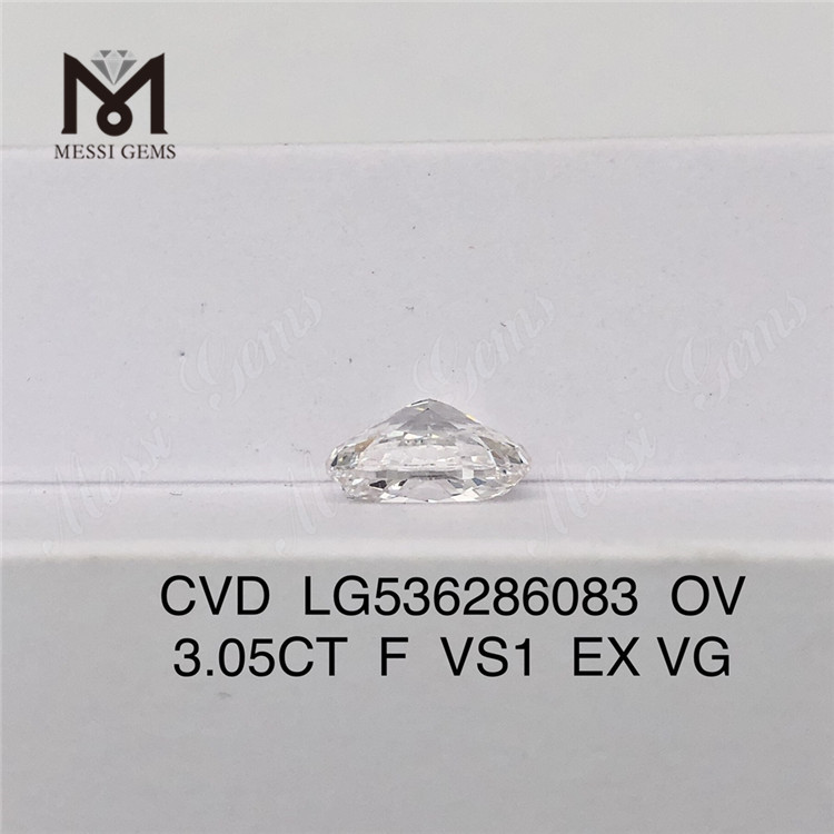 3.05ct diamant de laboratoire en vrac bon marché F couleur VS OVAL en vrac diamants fabriqués par l\'homme