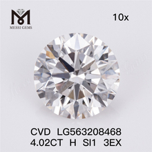 4.02CT H SI1 3EX CVD diamant cultivé en laboratoire IGI