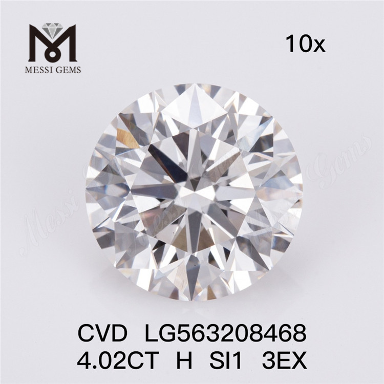 4.02CT H SI1 3EX CVD diamant cultivé en laboratoire IGI