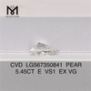 5.45CT E VS1 EX VG PEAR cut CVD diamant cultivé en laboratoire LG567350841